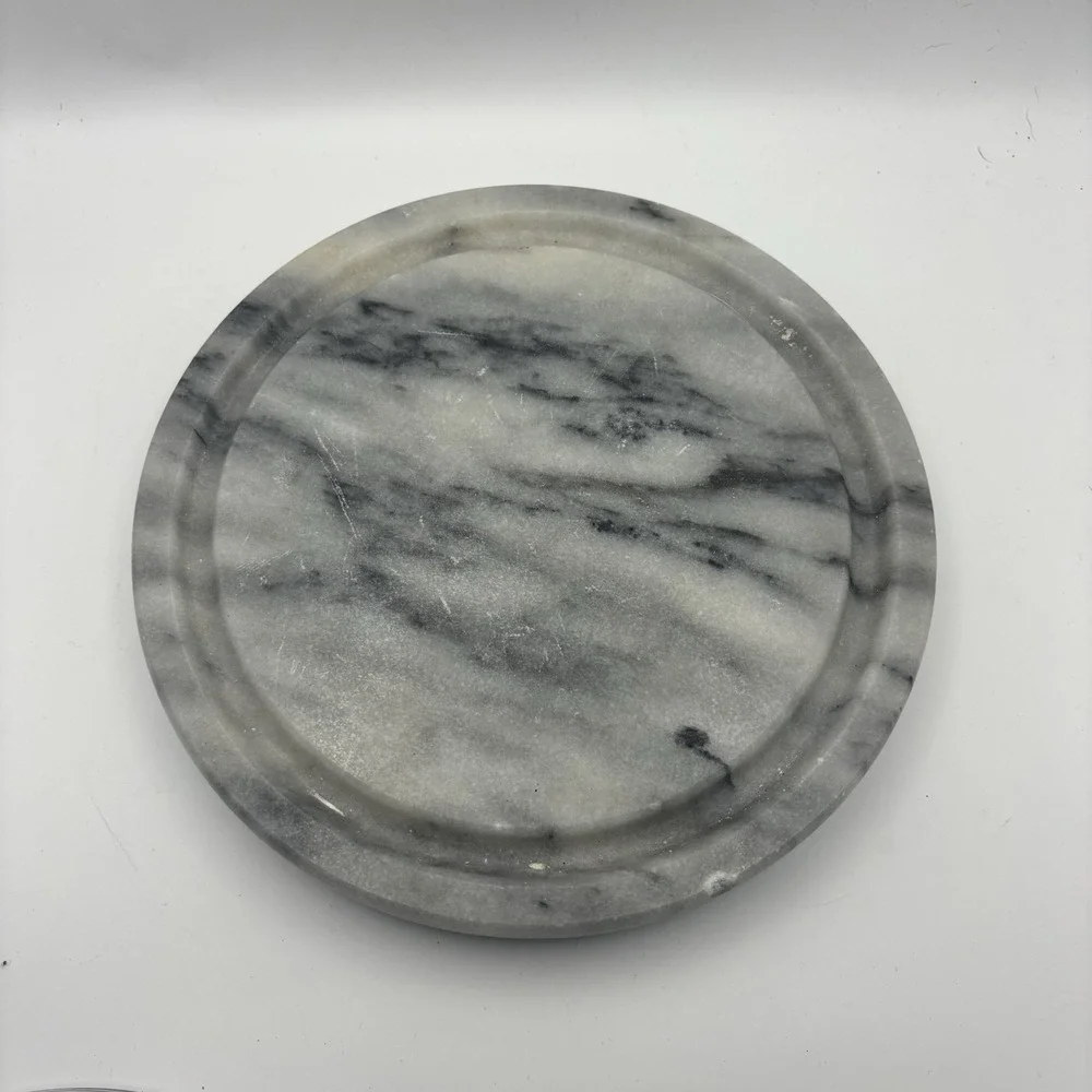 Vintage Marble Cheese Dessert Board With Glass Dome‎ Lid
